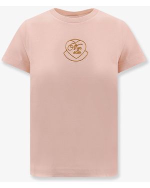Moncler Biologic Cotton T-Shirt - Pink