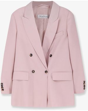 Max Mara Wool, Mohair And Silk Blend Ombrosa Blazer - Pink