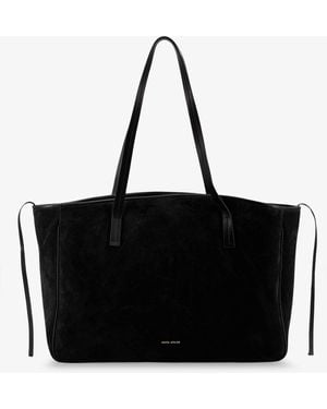 MANU Atelier Xl Du Jour Suede Shoulder Bag - Black
