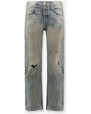 Enfants Riches Deprimes Straight Leg Jeans With Destroyed Effect - Gray