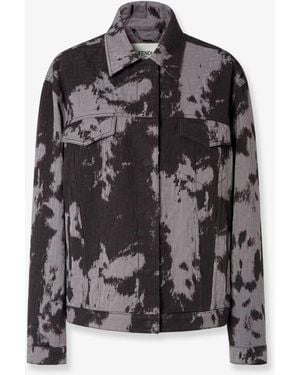 Fendi Ff Animalier Denim Jacket - Black