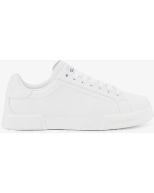 Dolce & Gabbana Portofino Leather Trainers - White