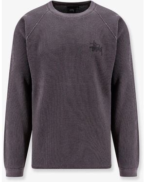 Stussy Cotton Sweater With Logo Print - Blue