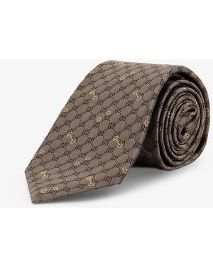 Gucci Morset Silk Tie - Brown