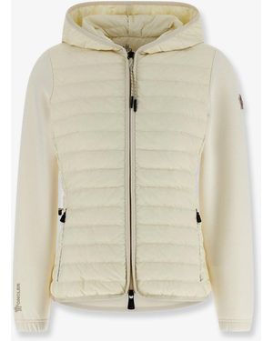 Moncler Neoprene Jacket With Padded Inserts - Natural