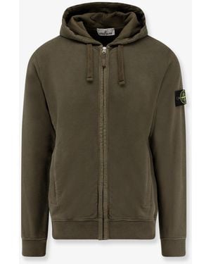 Stone Island Organic Cotton Hooded Sweatshirt - Green