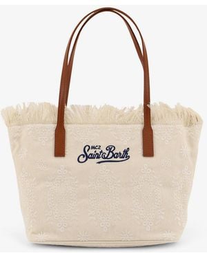 MC2 Saint Barth City Bag Canvas Shoulder Bag - Natural