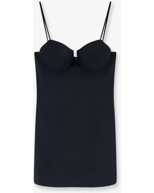Givenchy Cutaway Satin Mini Dress - Blue