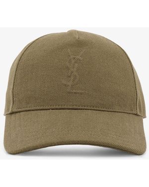 Saint Laurent Cassandre Logo Denim Hat - Green