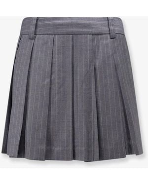 DUNST Pleated Mini Skirt With Shorts - Gray