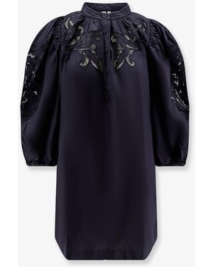 Scarlett Poppies Visaya Cotton Satin Dress - Blue