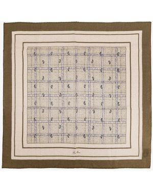 Loro Piana Boteh Cashmere And Silk Foulard - Natural