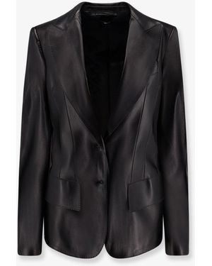 Tom Ford Leather Blazer - Black