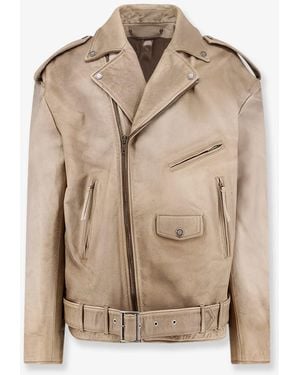 Golden Goose Deluxe Brand Phoebe Over Leather Jacket - Natural