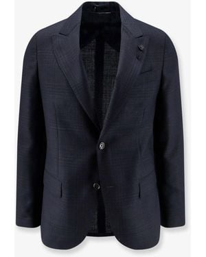 Lardini Prince Of Wales Wool Blazer - Blue