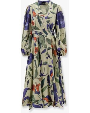 Lavi Ligea Cotton Long Dress With Print - Green