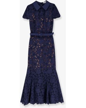 Self-Portrait Lace Long Dress - Blue