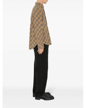 Burberry Checked Cotton Shirt - White