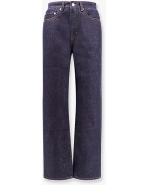 DUNST Cotton Jeans With Back Logo Patch - Blue