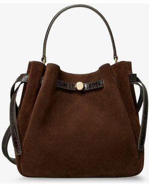 Tory Burch Romy Suede Bucket Bag - Brown