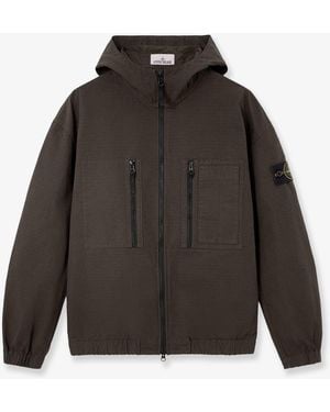 Stone Island Hooded Organic Cotton Jacket - Gray