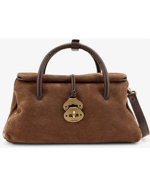 Zanellato Dotta Nubuck Crossbody Bag - Brown