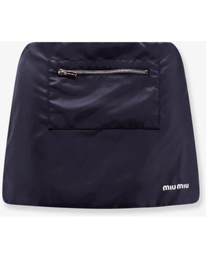 Miu Miu Recycled Material Mini Skirt - Blue