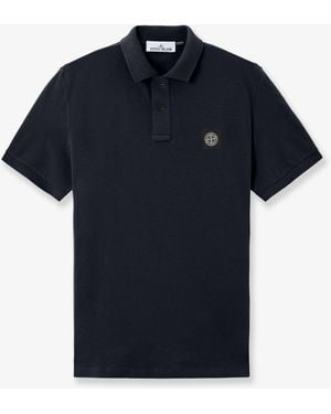 Stone Island T-Shirts And Polos Cotone Organico Elastan - Blue
