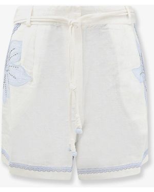 Scarlett Poppies Vareli Linen And Cotton Shorts - White
