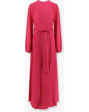 Lavi Basila Rayon Long Dress With Belt - Red