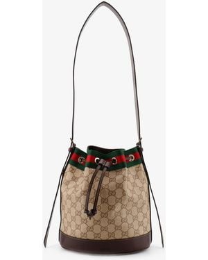 Gucci Venice Gg Fabric Bucket Bag - White