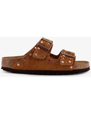 Birkenstock Arizona Rivet Suede Sandals - Brown