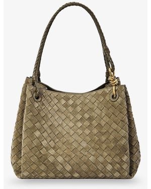 Bottega Veneta Parachute Large Suede Shoulder Bag - Green