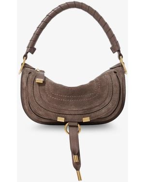 Chloé Marcie Suede Shoulder Bag - Gray