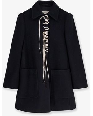 Dries Van Noten Rebela Wool Blend Coat - Blue