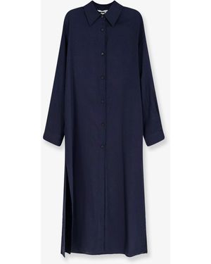 Hevò Arigliano Linen And Viscose Chemisier Dress - Blue