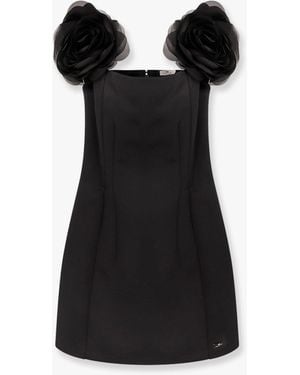 Elisabetta Franchi Abito Embroidery Mini Con Dettaglio Fiori - Nero