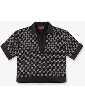 Gucci Lightweight Lamé Wool Tweed Top - Black