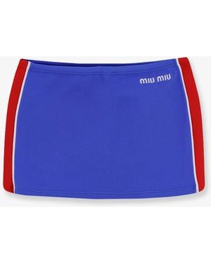 Miu Miu Recycled Material Mini Skirt - Blue