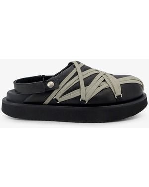 Rick Owens Megalace Leather Sandals - Black