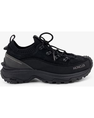 Moncler Trailgrip Lite3 Nubuck And Suede Sneakers With Side Lettering Logo - Black