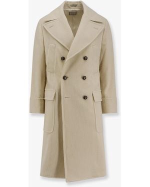 Brunello Cucinelli Ribbed Cashmere Coat - Natural