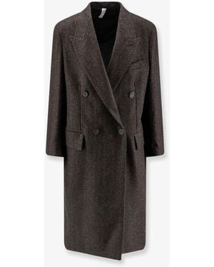 Hevò Martina Franca Wool Blend Coat - Black