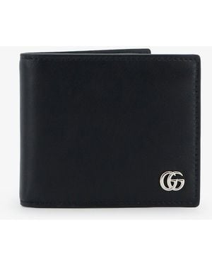 Gucci Gg Marmont Bi-Fold Leather Wallet - Black