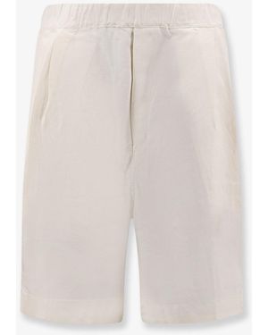 Laneus Viscose And Linen Bermuda Shorts - White
