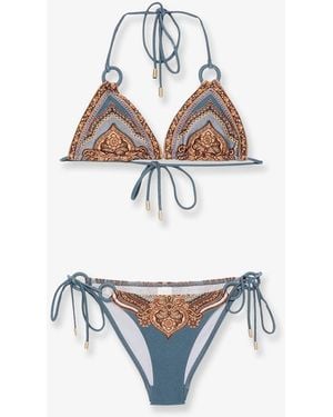 Zimmermann Mahon Nylon Bikini With Paisley Print - White
