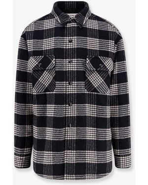 Celine Quilted Overshirt Wool Shirt - Black