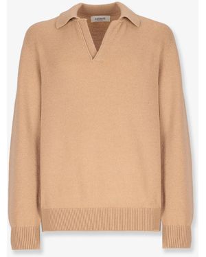 Laneus Merino Wool And Cashmere Blend Sweater - Natural