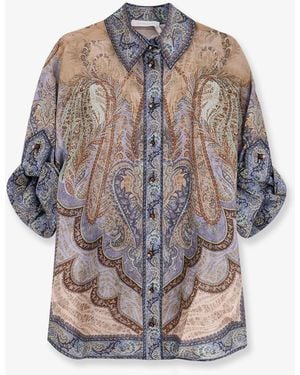 Zimmermann Wanderlust Silk Shirt - Gray