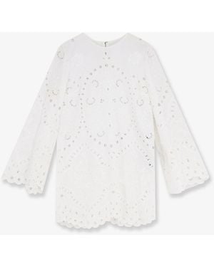 Dolce & Gabbana Mini Cotton Dress With Embroidery - White